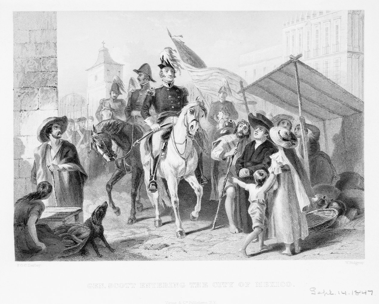 General Winfield Scott (1786-1866) entrando na cidade do México, 1847 de American School