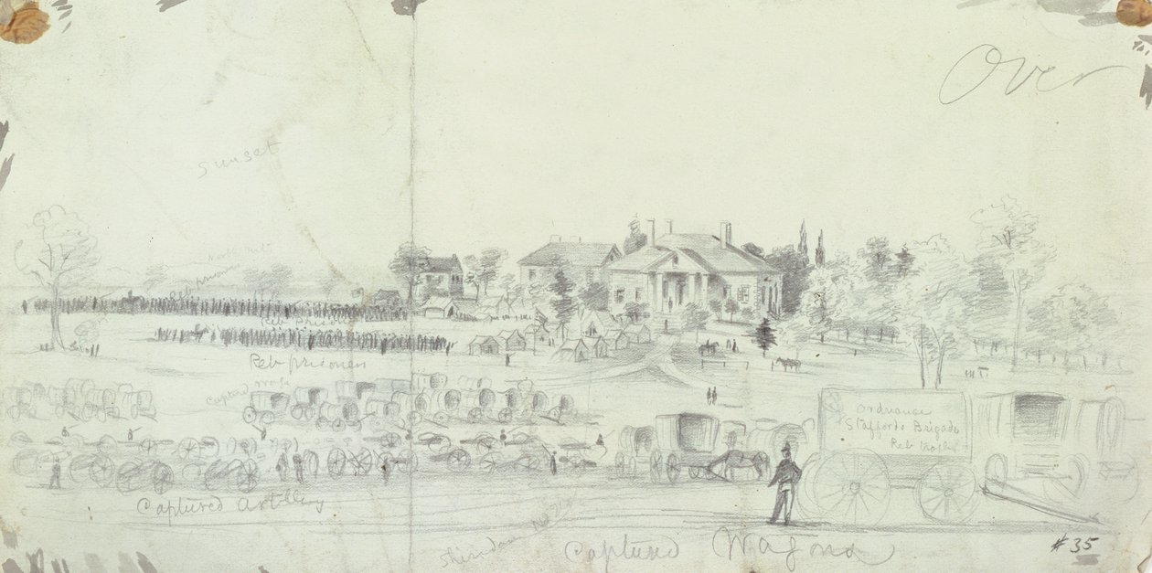 Visão geral no final da batalha, a partir dos Cadernos de Guerra Civil de American School