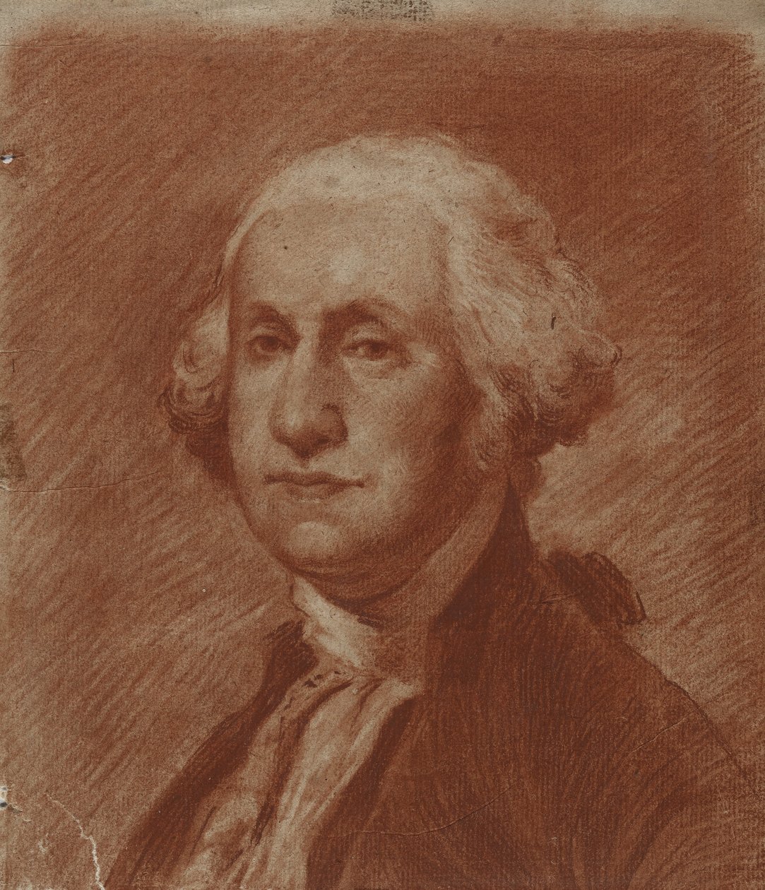 George Washington, início do século XIX (desprezo pelo lápis de cera em papel deitado) de American School
