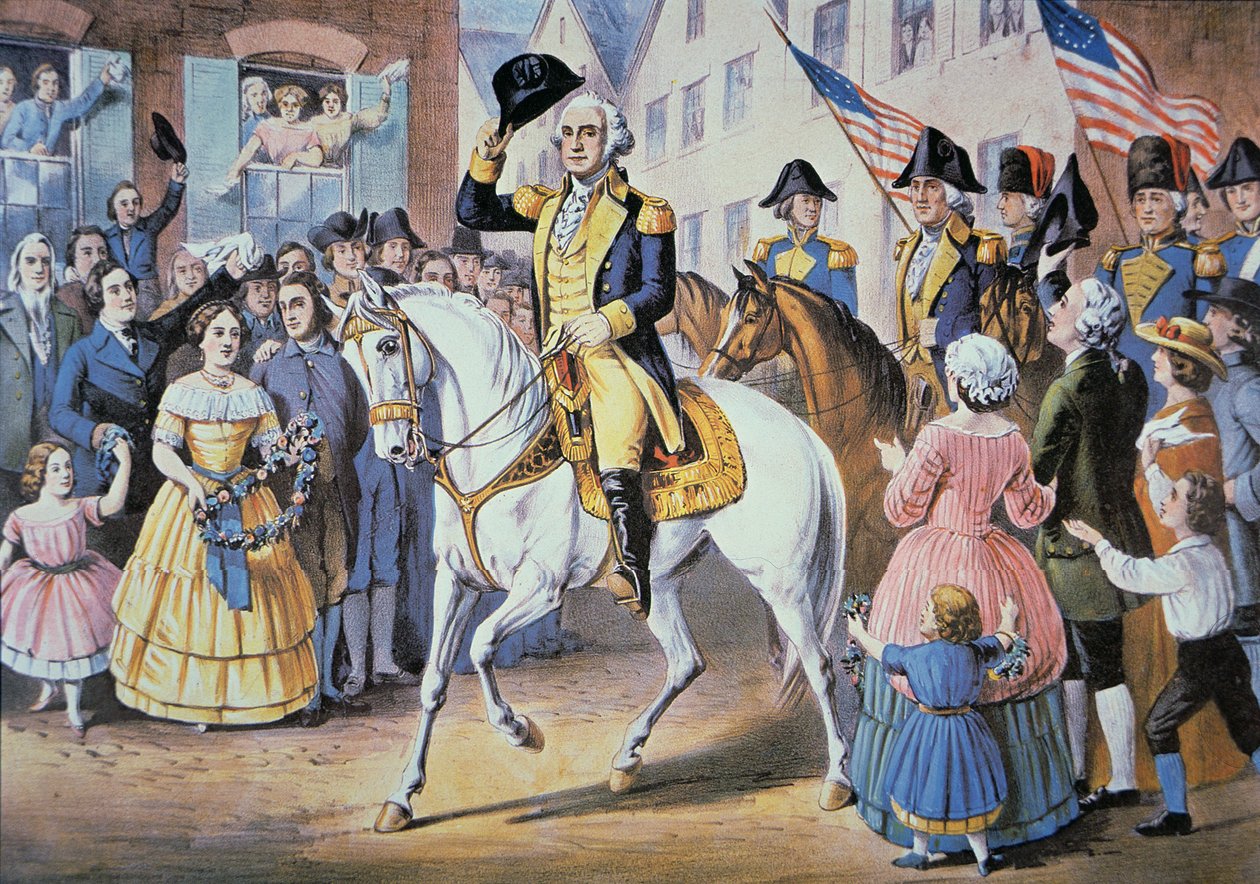 George Washington entra na cidade de Nova Iorque a 25 de Novembro de American School