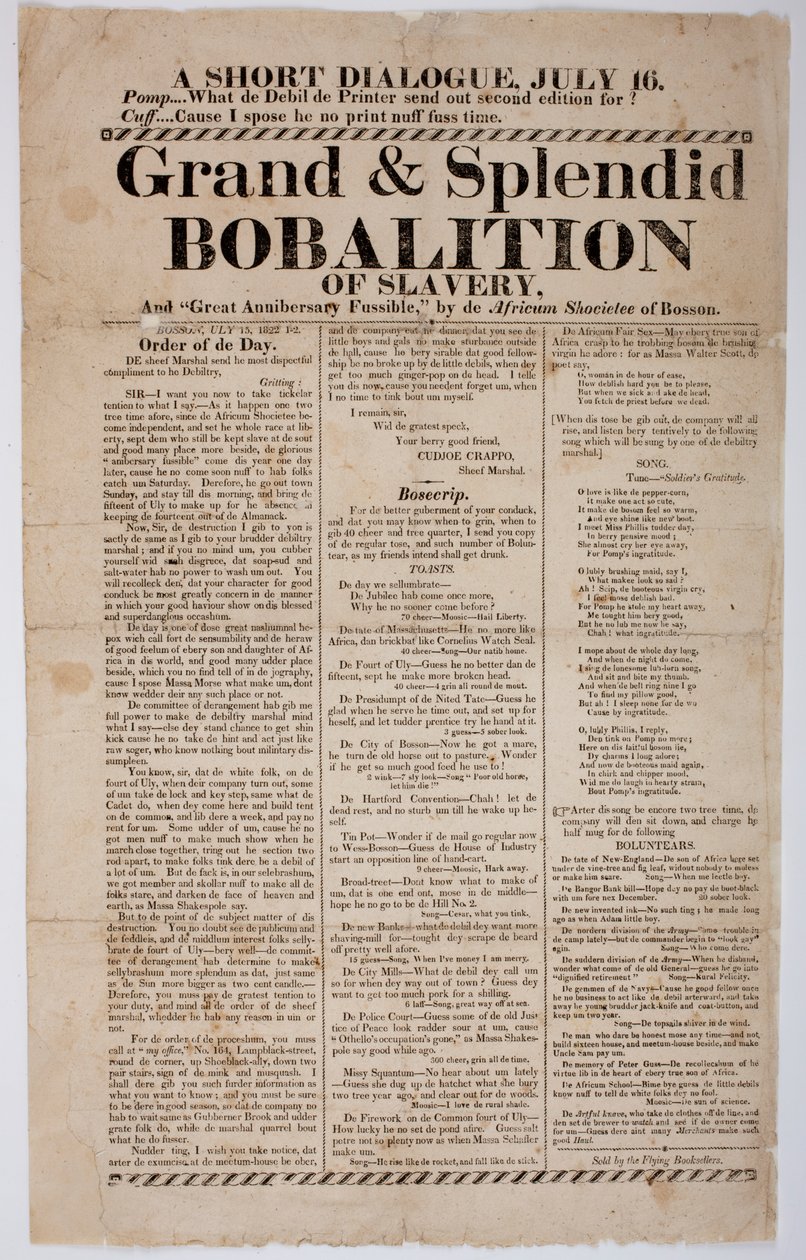 Grand e Splendid Bobalition of Slavery, 1822 de American School
