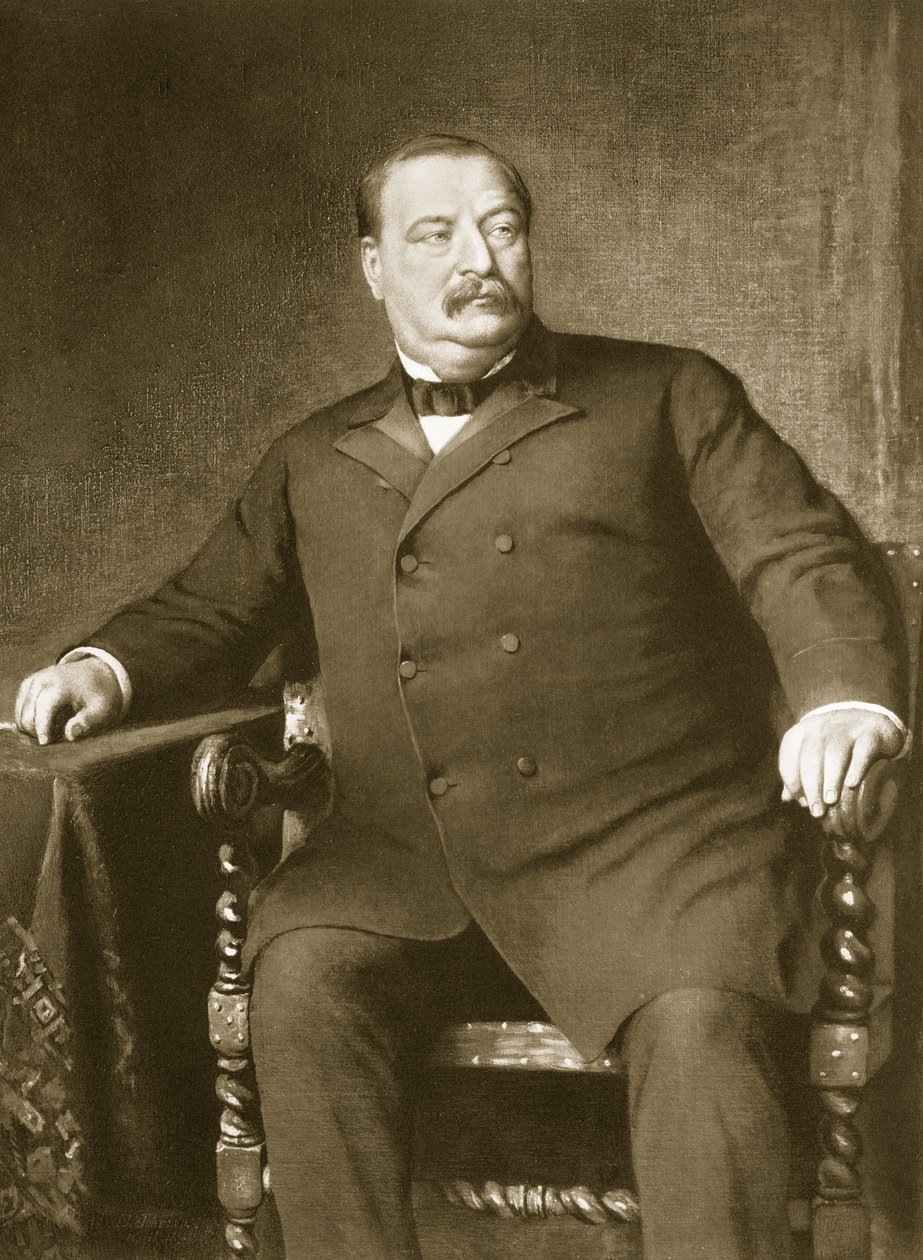 Grover Cleveland, 22º e 24º Presidente dos Estados Unidos da América, pub. 1901 (fotogravura) de American School