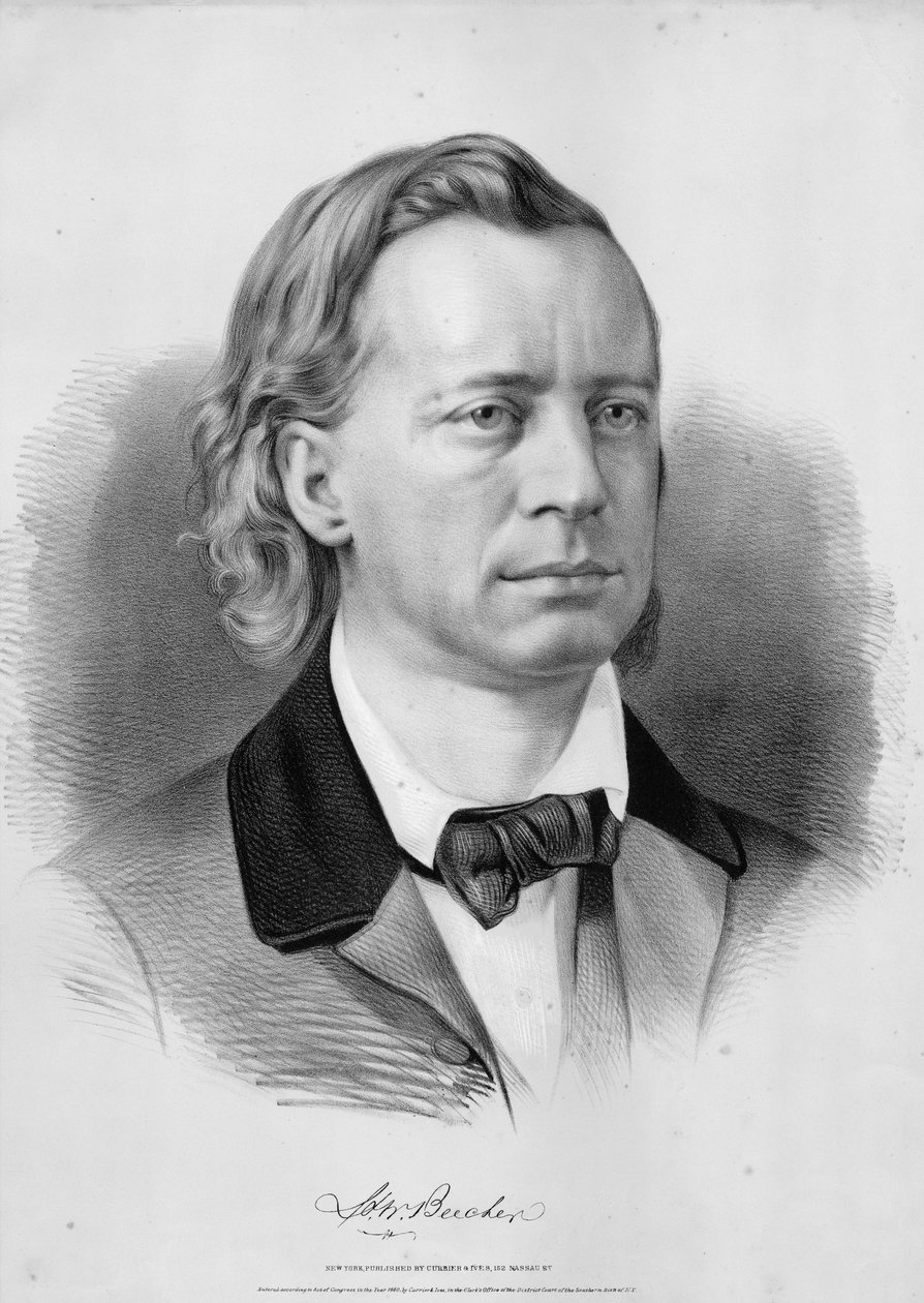 HW Beecher, pub. por Currier & Ives, 1860 de American School