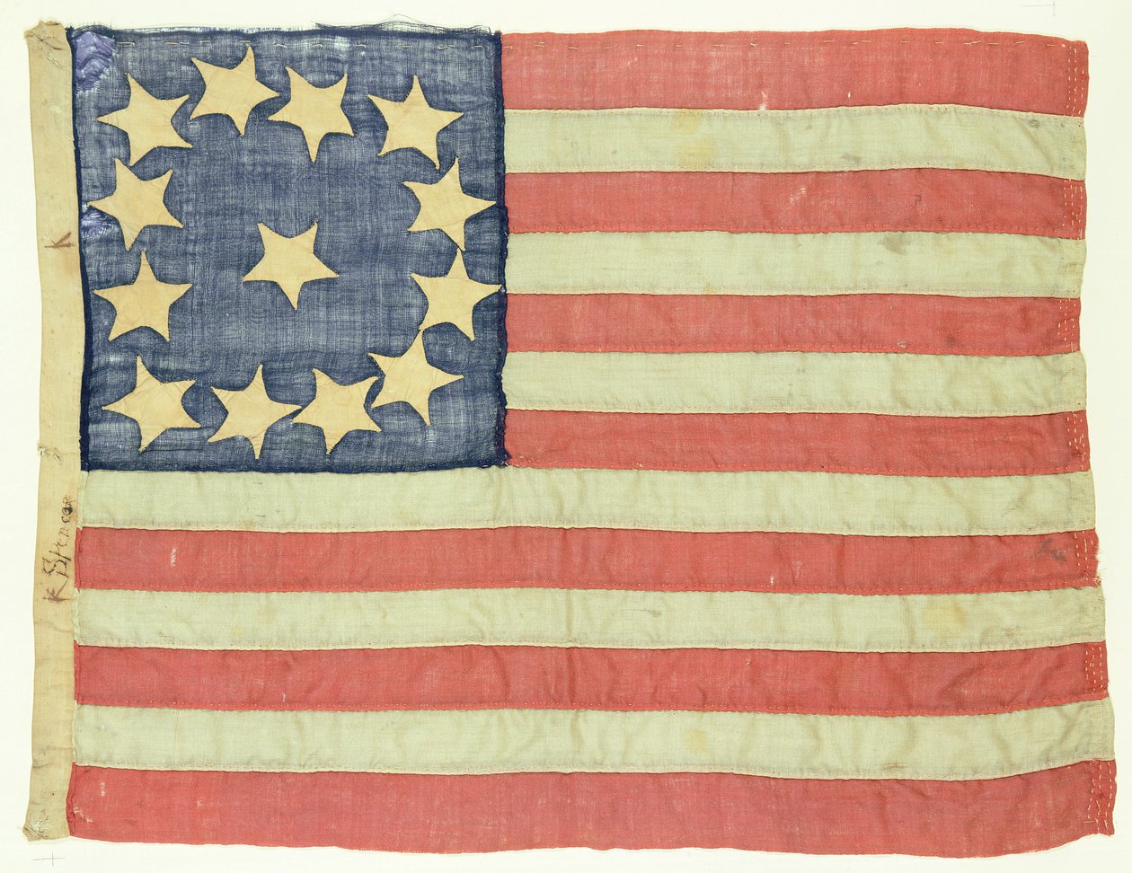 Bandeira Handsewn com Treze Estrelas, c.1830-80 (lã e algodão) de American School