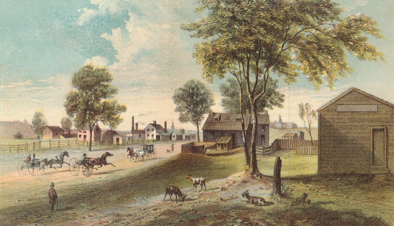 Harlem Lane, do Central Park a Manhattanville, 1865 de American School
