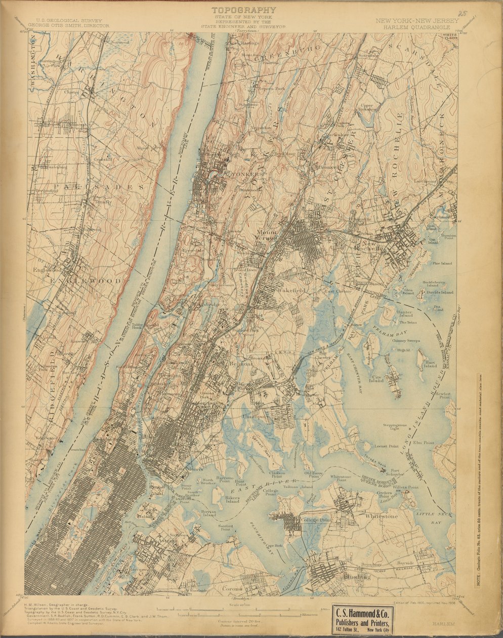 Harlem, levantamento de 1888-89 e 1897, ed. de 1900, repr. 1908 de American School
