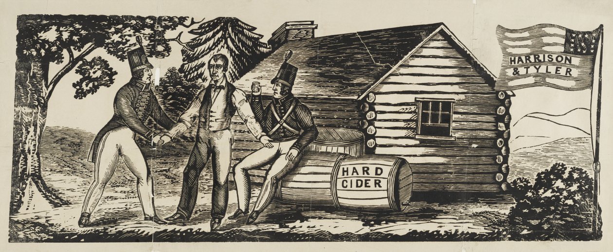 Emblema da campanha "Harrison & Tyler". de American School