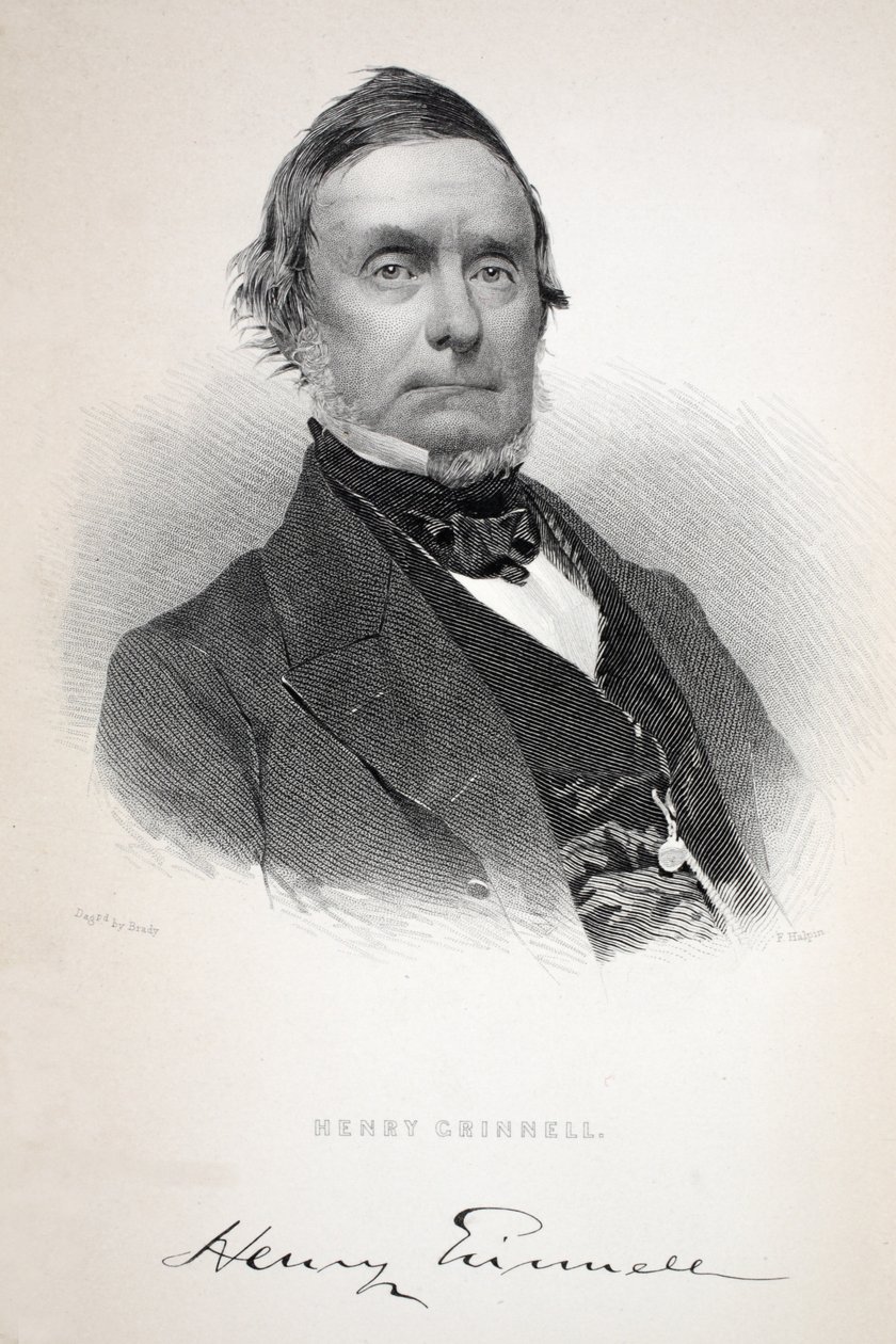 Henry Grinnell, ilustração de Henry Grinnell (1799-1874); A segunda expedição Grinnell em busca de Sir John Franklin ..., 1856 de American School