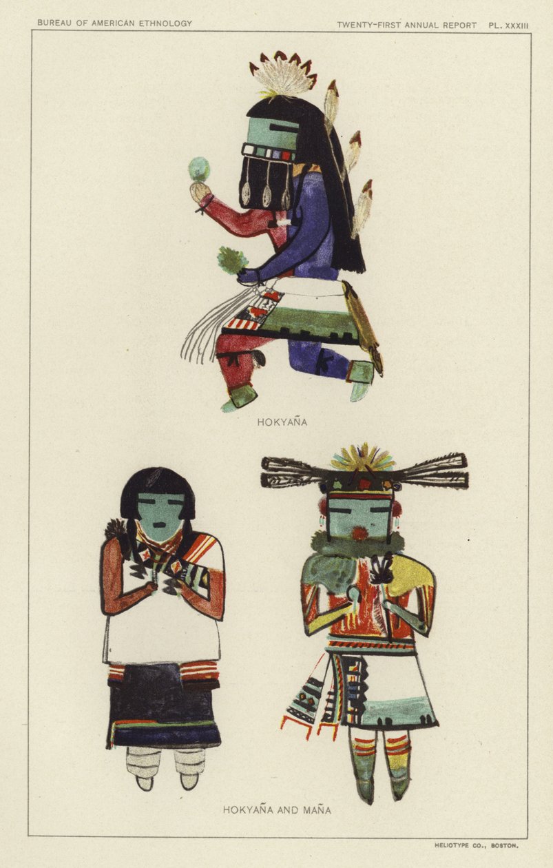 Hokyana e Mana (litografia a cores) de American School