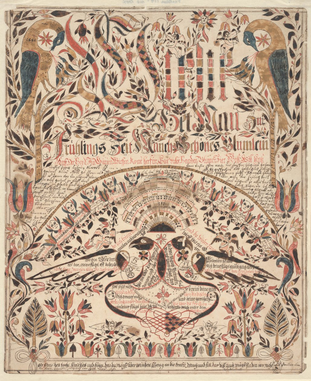 Como se ama na primavera (caneta e tinta e wc no papel) de American School