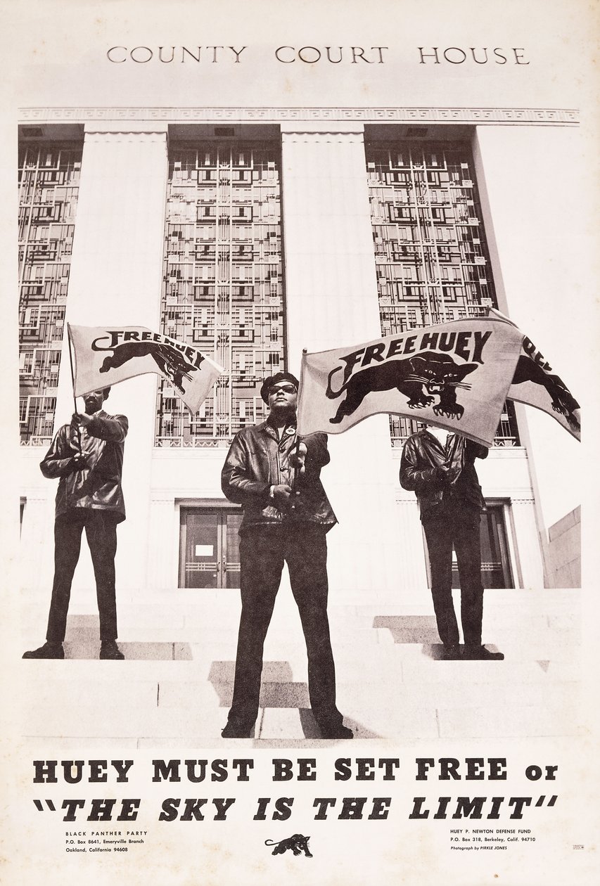 Huey deve ser liberado ou &39;O céu é o limite&39;, c. 1970 (litografia) de American School