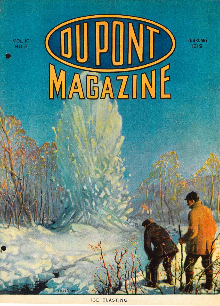 Ice Blasting, capa da revista DuPont, fevereiro de 1919 de American School