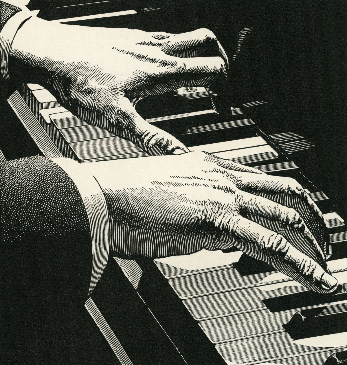 Ilustração das Mãos a Tocar um Piano de American School