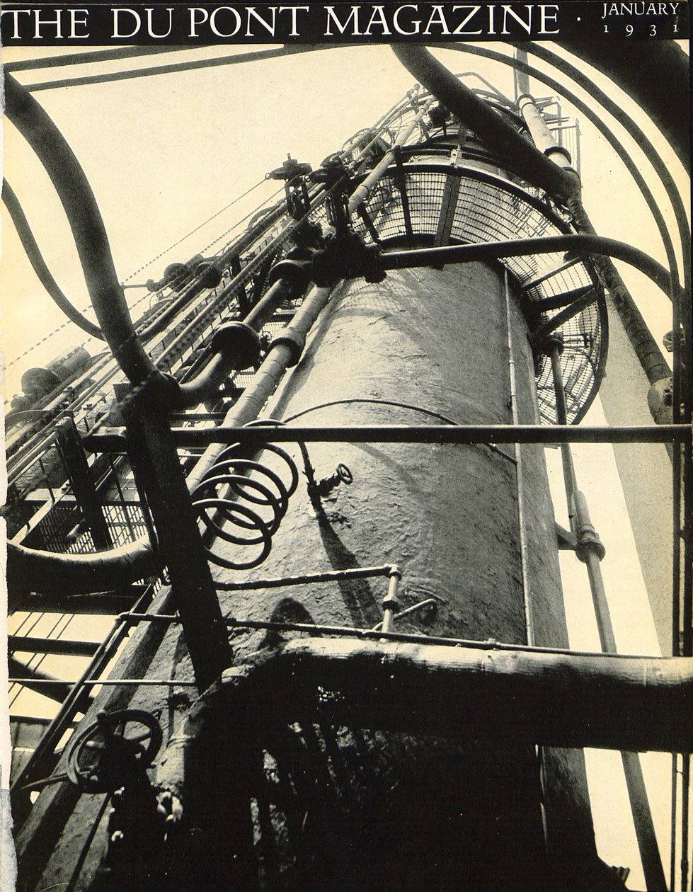 Planta industrial, capa da revista DuPont, janeiro de 1931 de American School