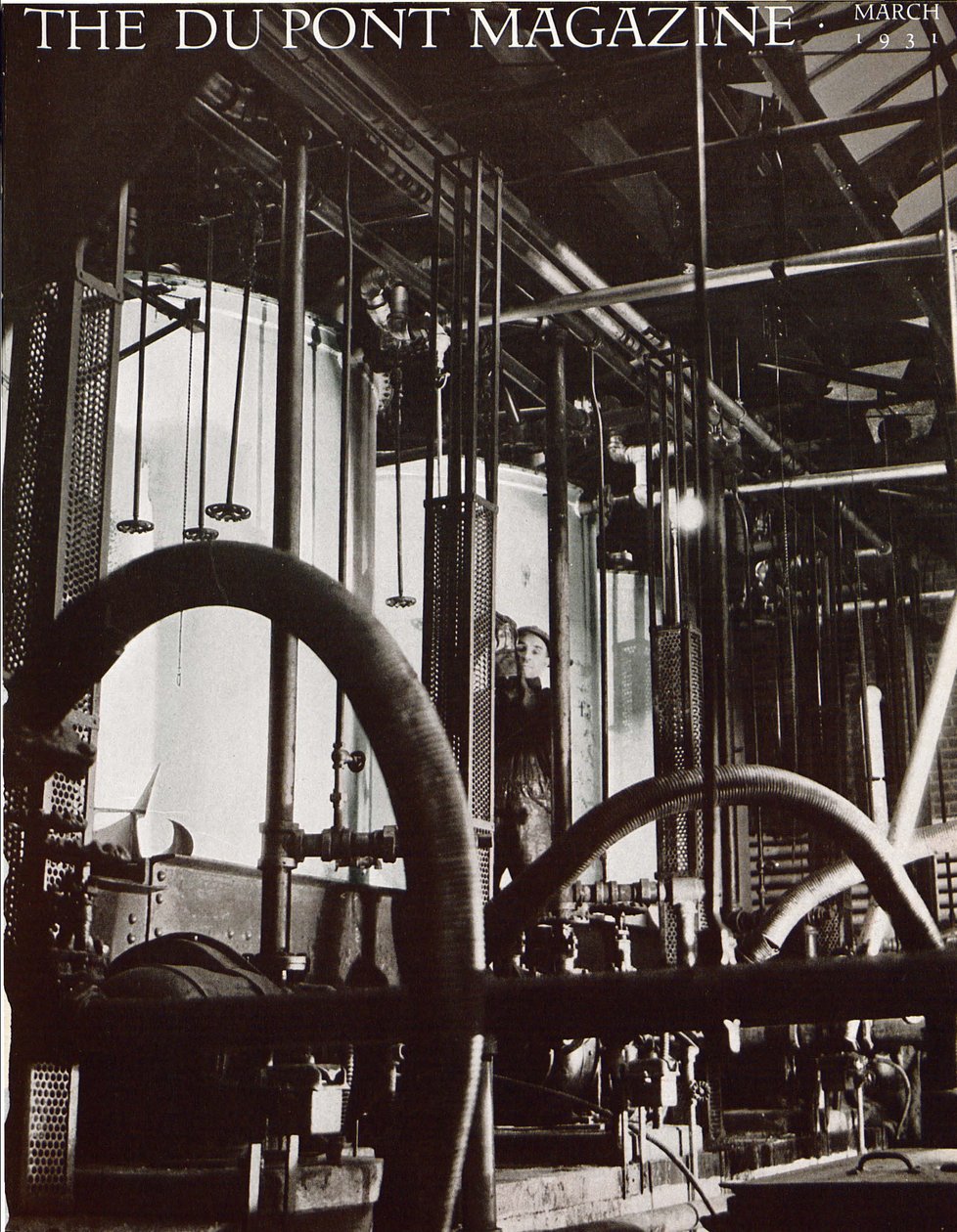 Planta industrial, capa da revista DuPont, março de 1931 de American School