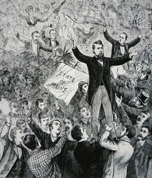 James G. Blaine (1830-93) (gravura) de American School