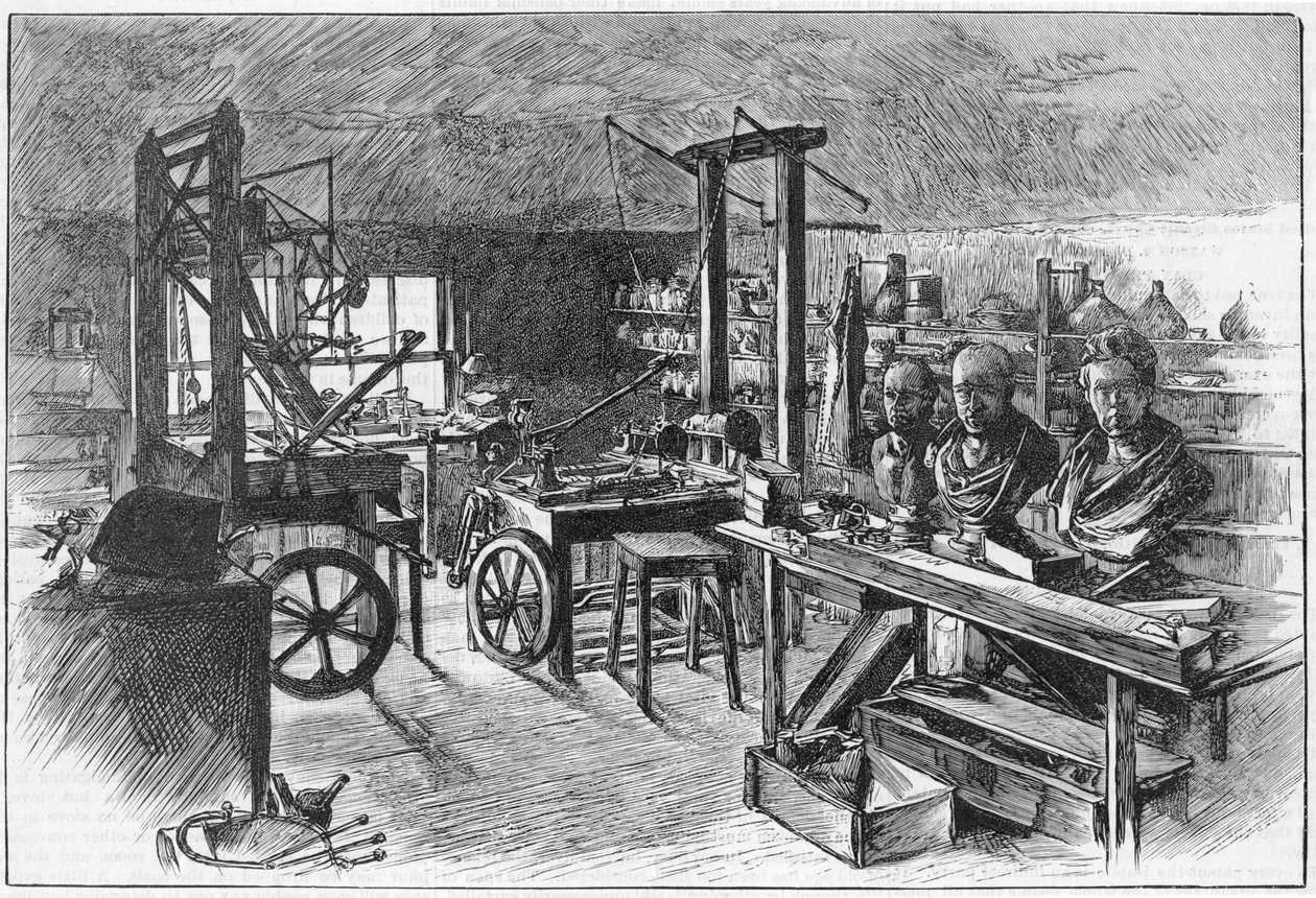A oficina de James Watt em Heathfield Hall, Birmingham, de "Scientific American de American School