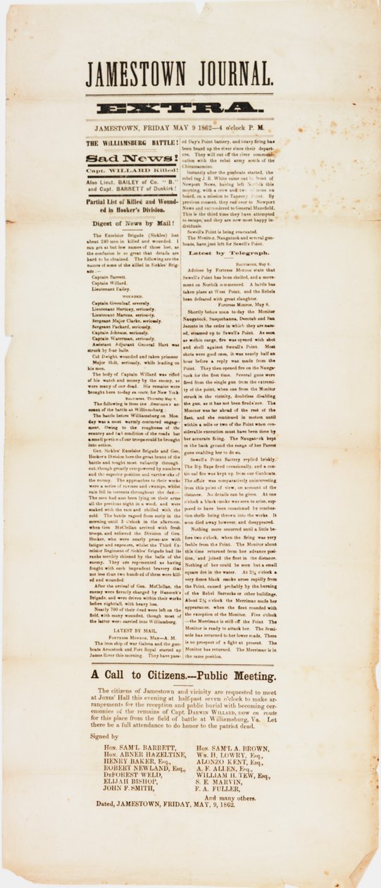 Jamestown journal extra, 9 de maio de 1862 de American School