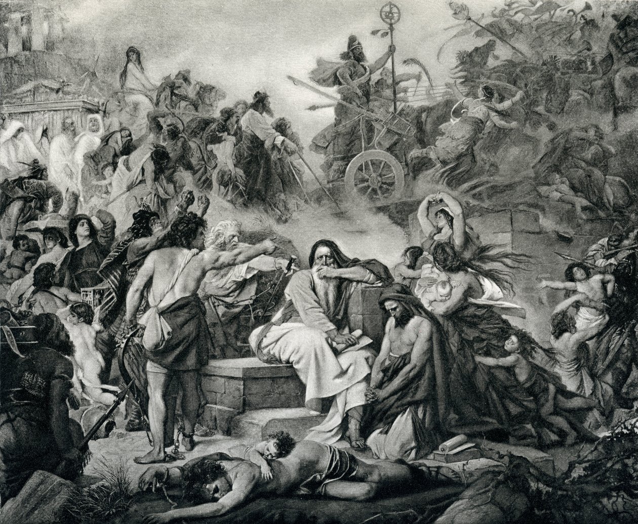Jeremias na queda de Jerusalém, de "The Jewish Encyclopedia", c.1901 (gravura) de American School