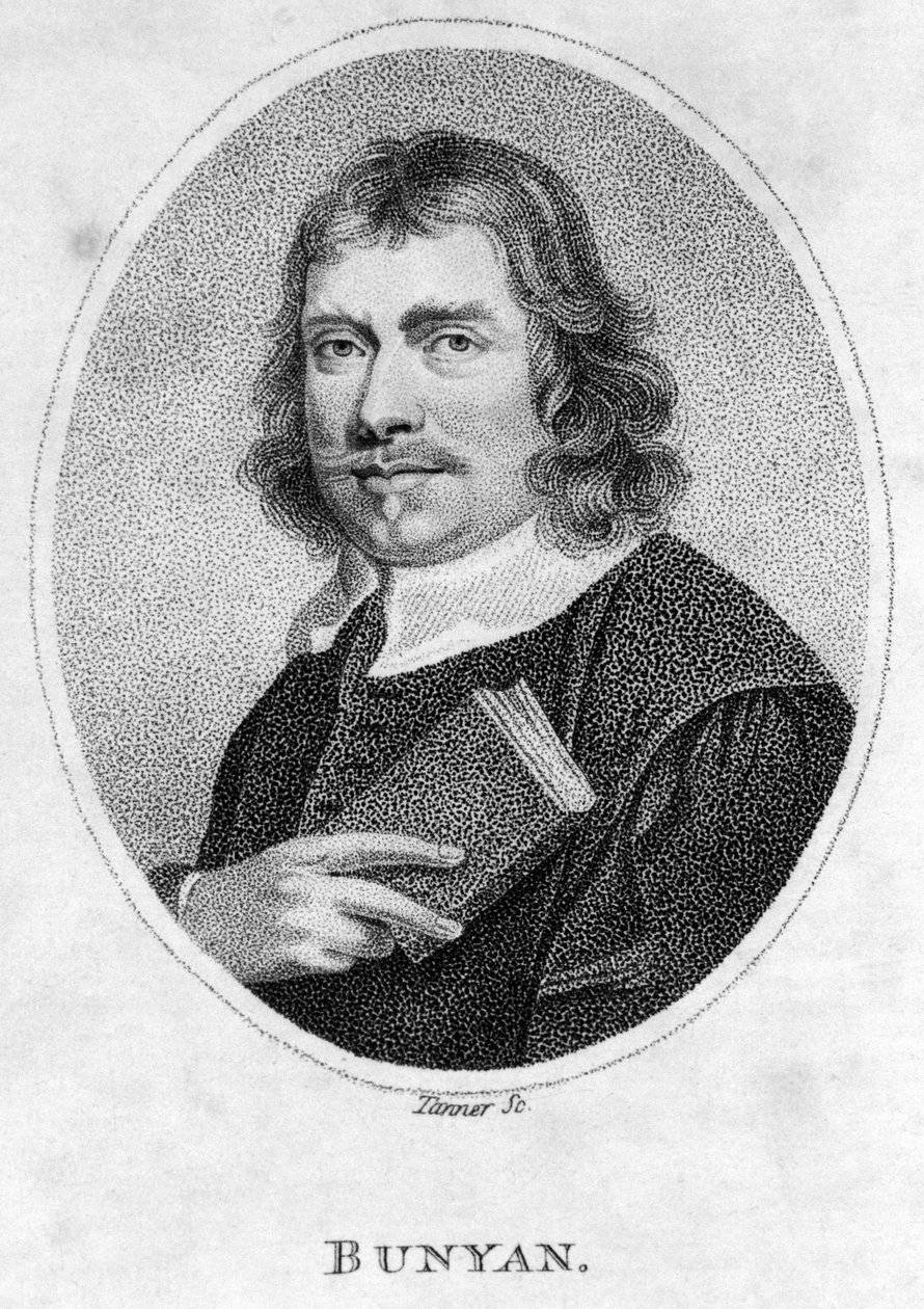 John Bunyan (1628-88) frontispício para o progresso dos peregrinos, 1805 de American School