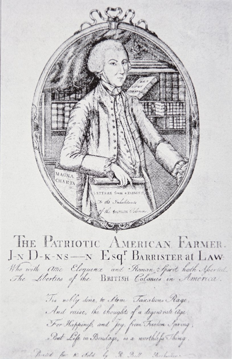 John Dickinson, "O agricultor patriótico americano" (litho) de American School