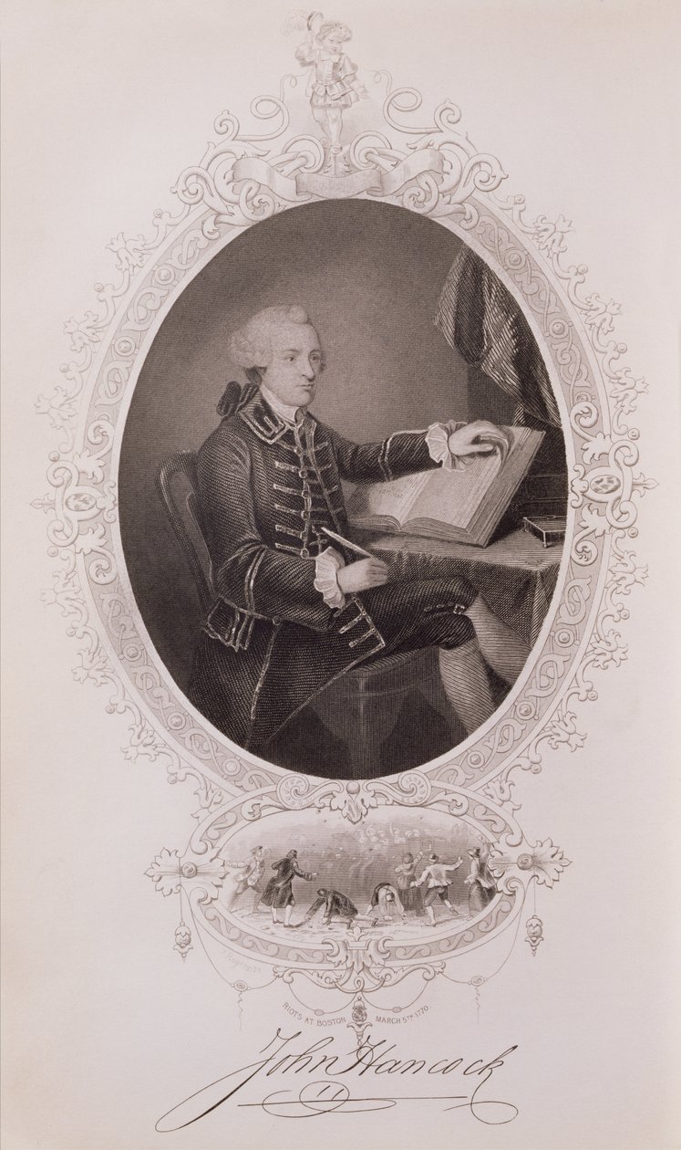 John Hancock (1737-93) de A História dos Estados Unidos, vol. Eu, de Charles Mackay, gravado por J. Rogers de American School