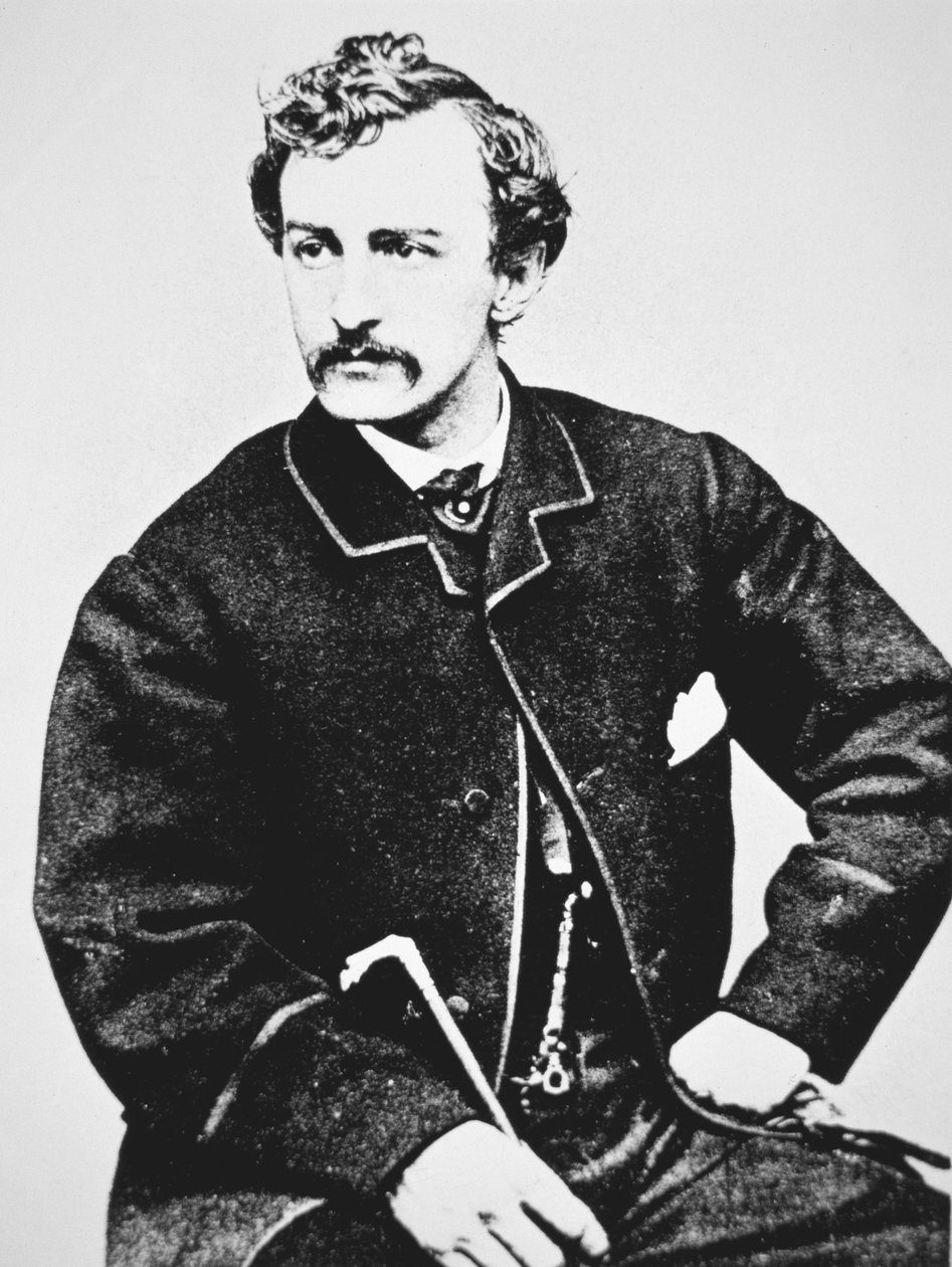 John Wilkes Booth (1838-65), assassino de Abraham Lincoln (foto a p/b) de American School