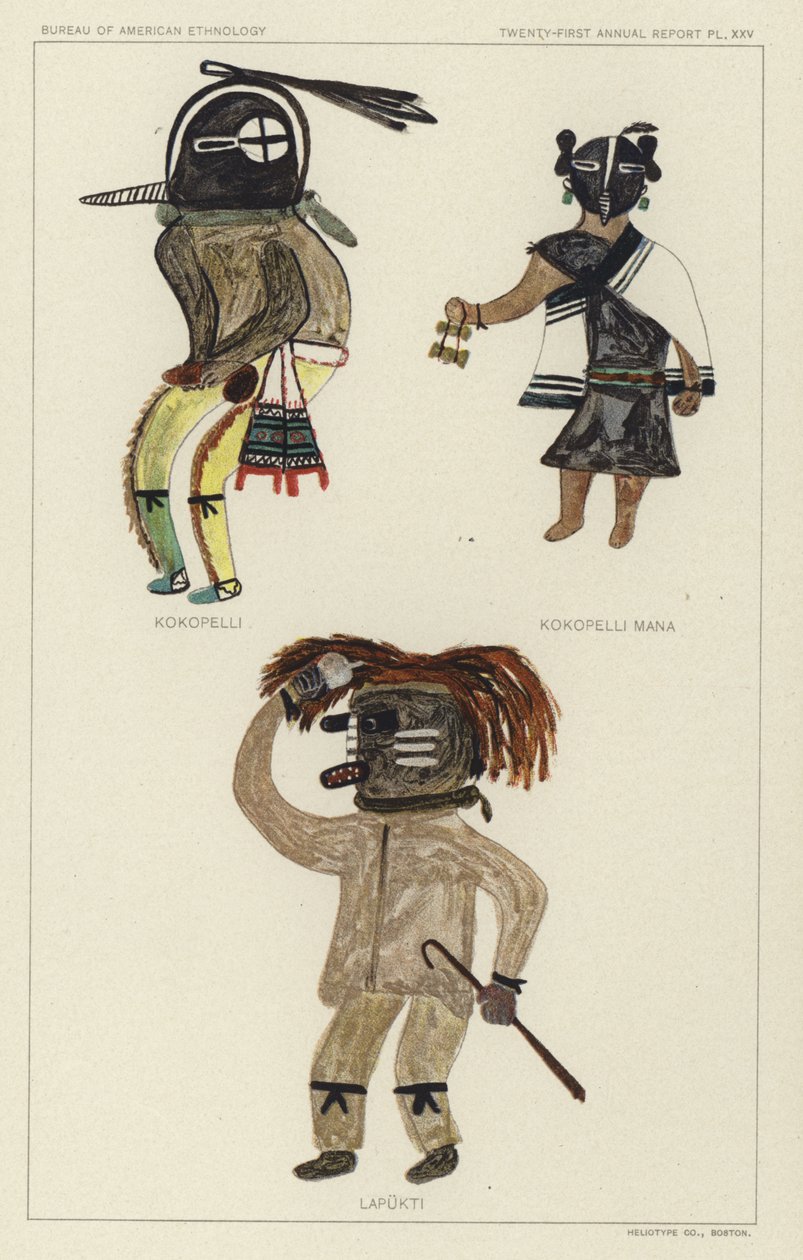 Kokopelli, Kokopelli Mana, Lapukti (litografia a cores) de American School