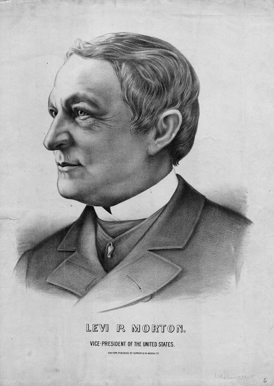 Levi P. Morton, vice-presidente dos Estados Unidos, pub. por Currier & Ives, 1889-93 de American School