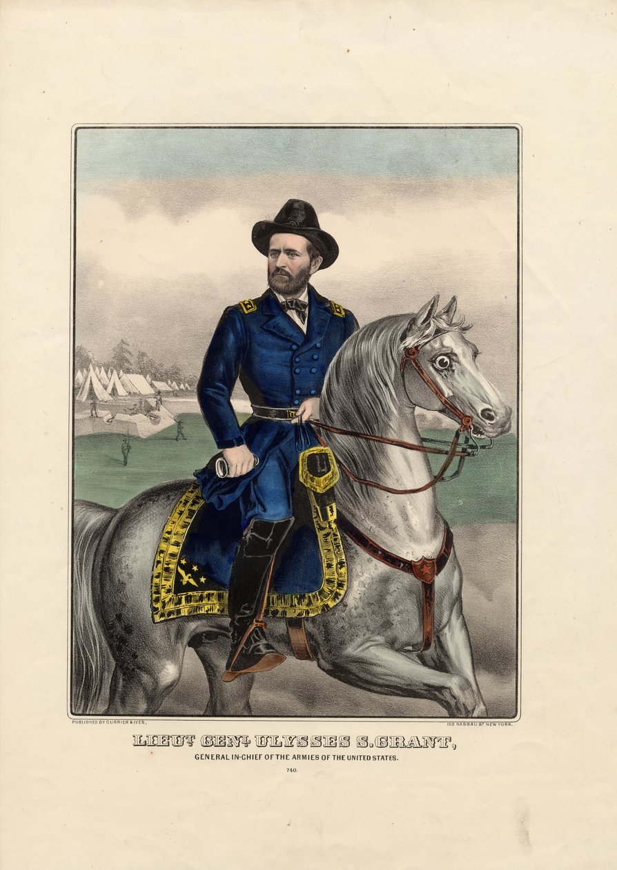 Tenente Genl. Ulysses S. Grant: General em chefe dos exércitos dos Estados Unidos, pub. por Currier & Ives, c.1866-70 de American School