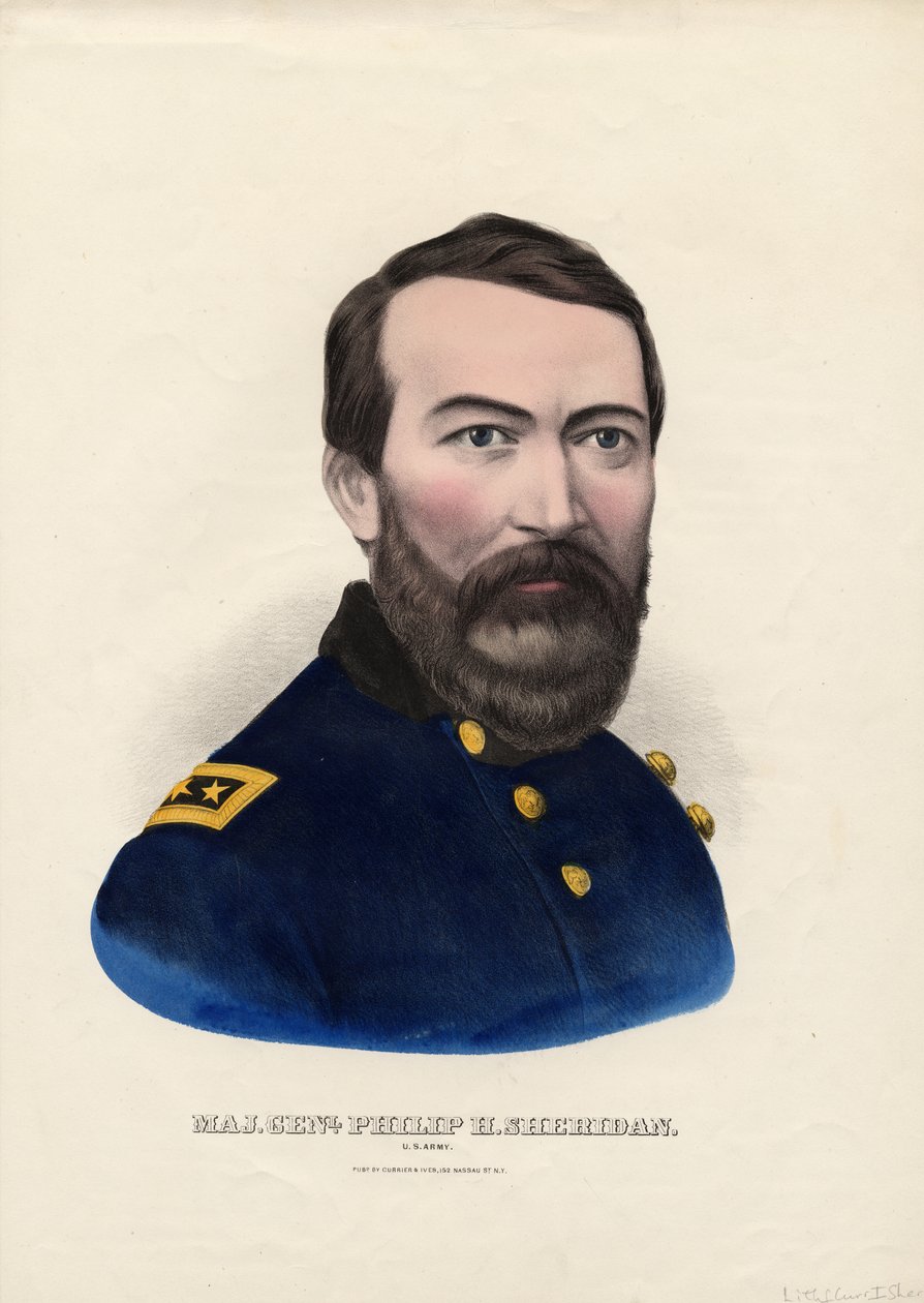 Maj. Genl. Philip H. Sheridan, Exército dos EUA, pub. por Currier & Ives, c.1862-65 de American School
