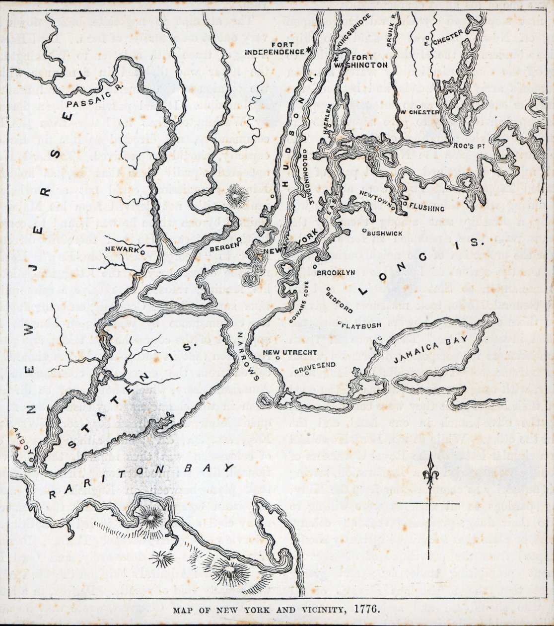 Mapa de Nova Iorque e da Vicinidade (litho) de American School