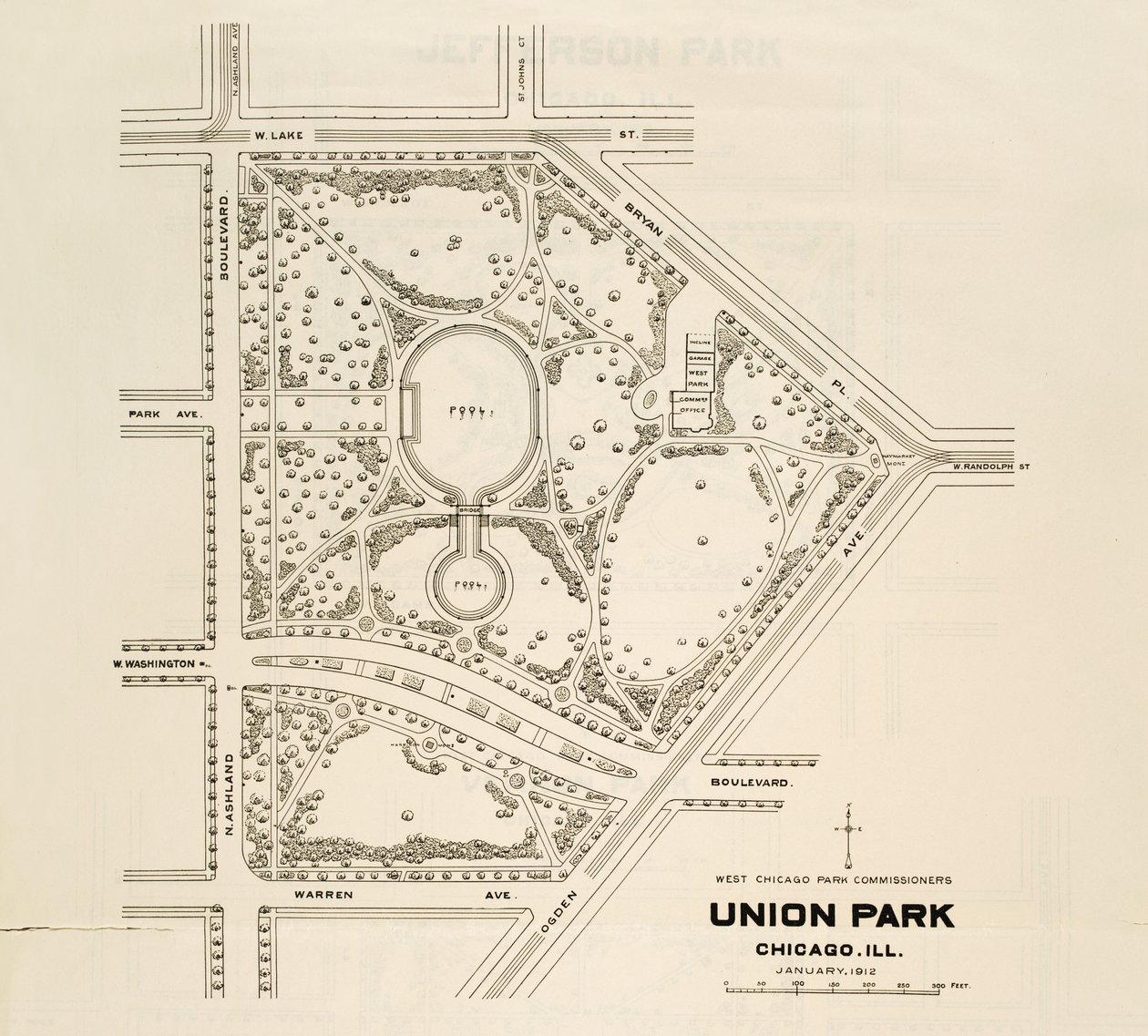 Mapa de Union Park, Chicago, Illinois de American School