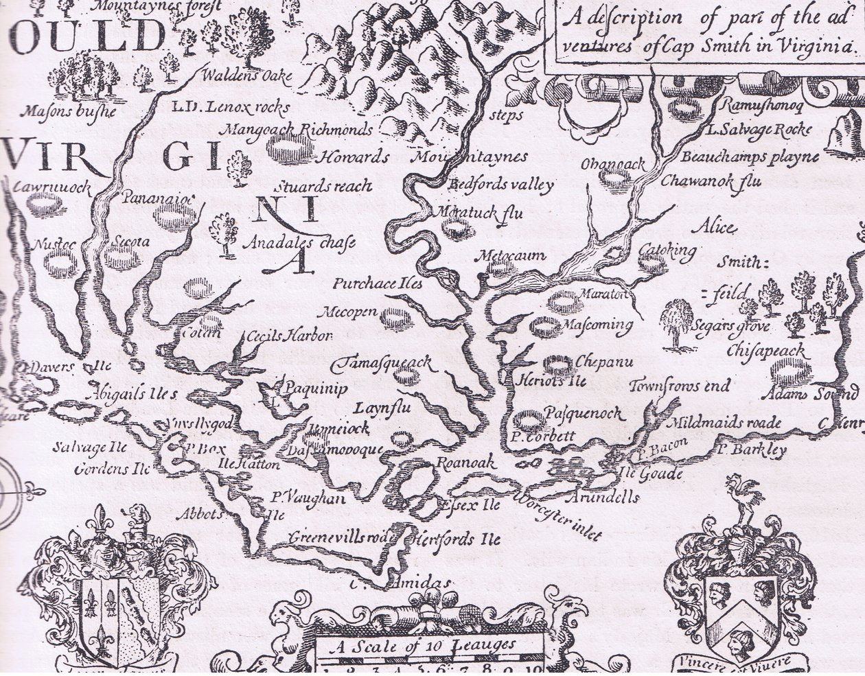 Mapa da Virgínia, ilustração de Cassell
