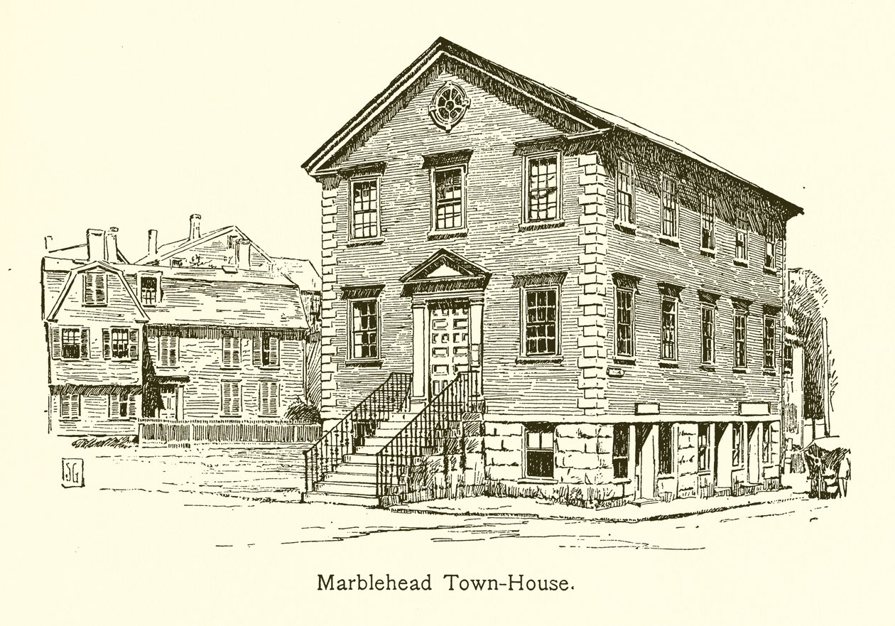 Casa da cidade de Marblehead (gravura) de American School
