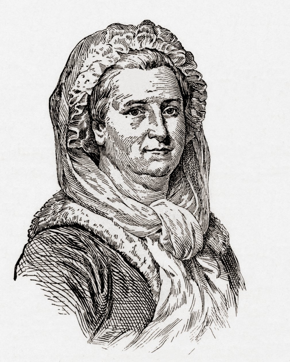 Martha Washington, de "The History of Our Country", publicado em 1905 (gravura em madeira) de American School