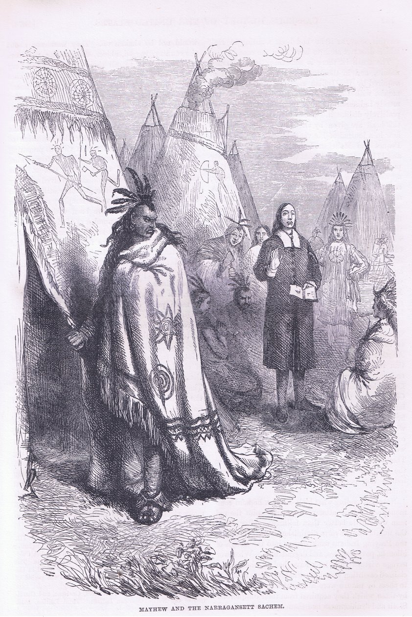 Mayhew and the Naragansett 1674, ilustração de Cassell