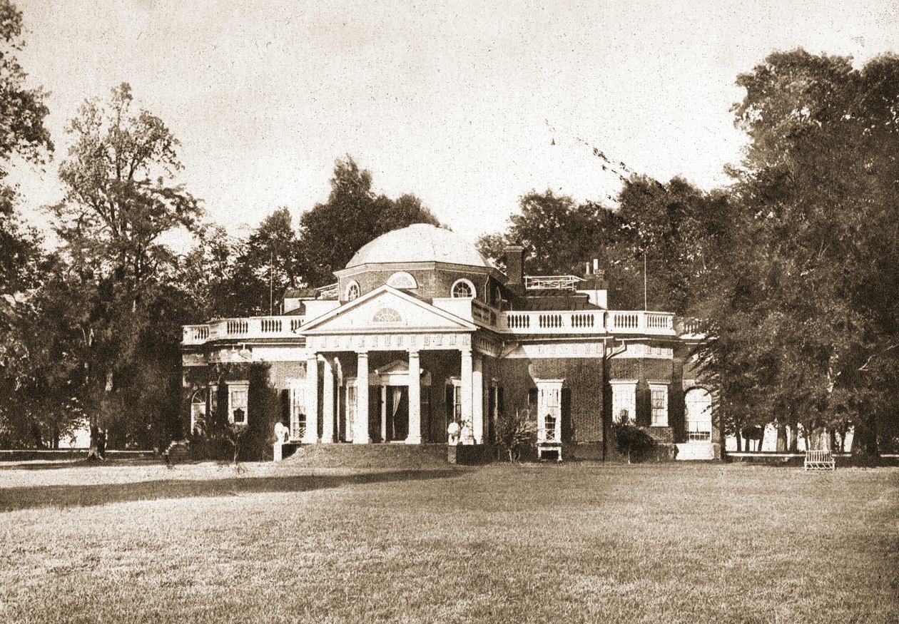 Monticello, Virgínia, 1914 (gravura intaglio em tom sépia) de American School