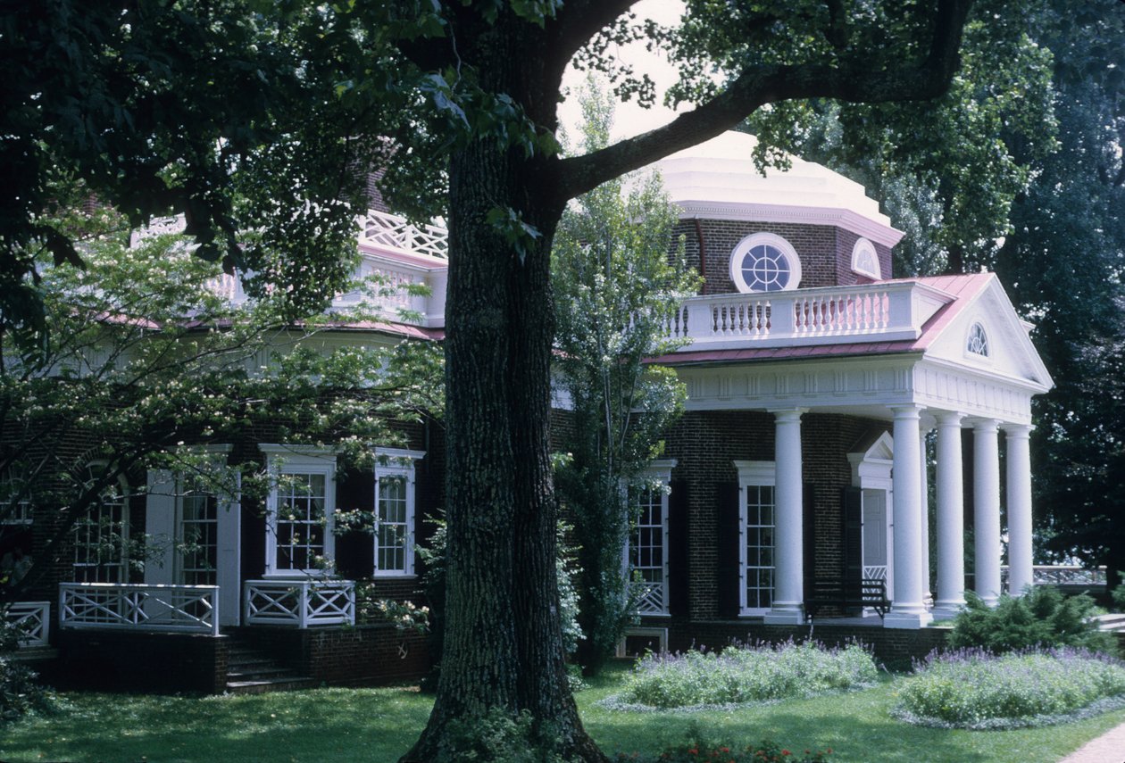 Monticello, desenhado por Thomas Jefferson de American School