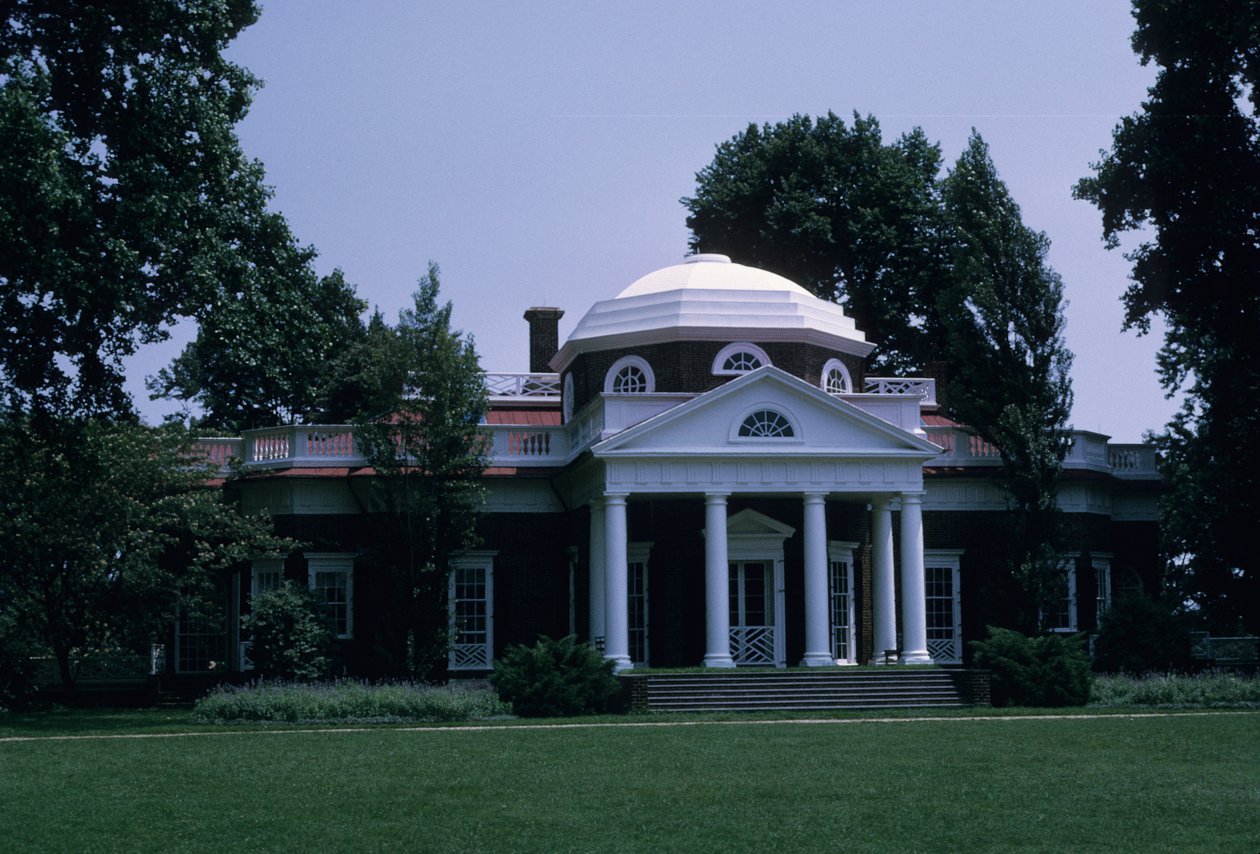 Monticello, desenhado por Thomas Jefferson de American School