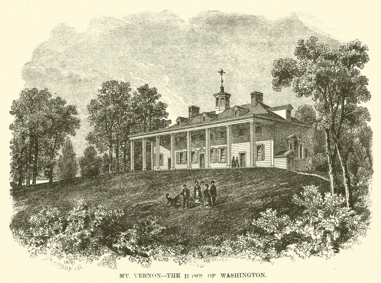 Mount Vernon, a casa de Washington (gravura) de American School