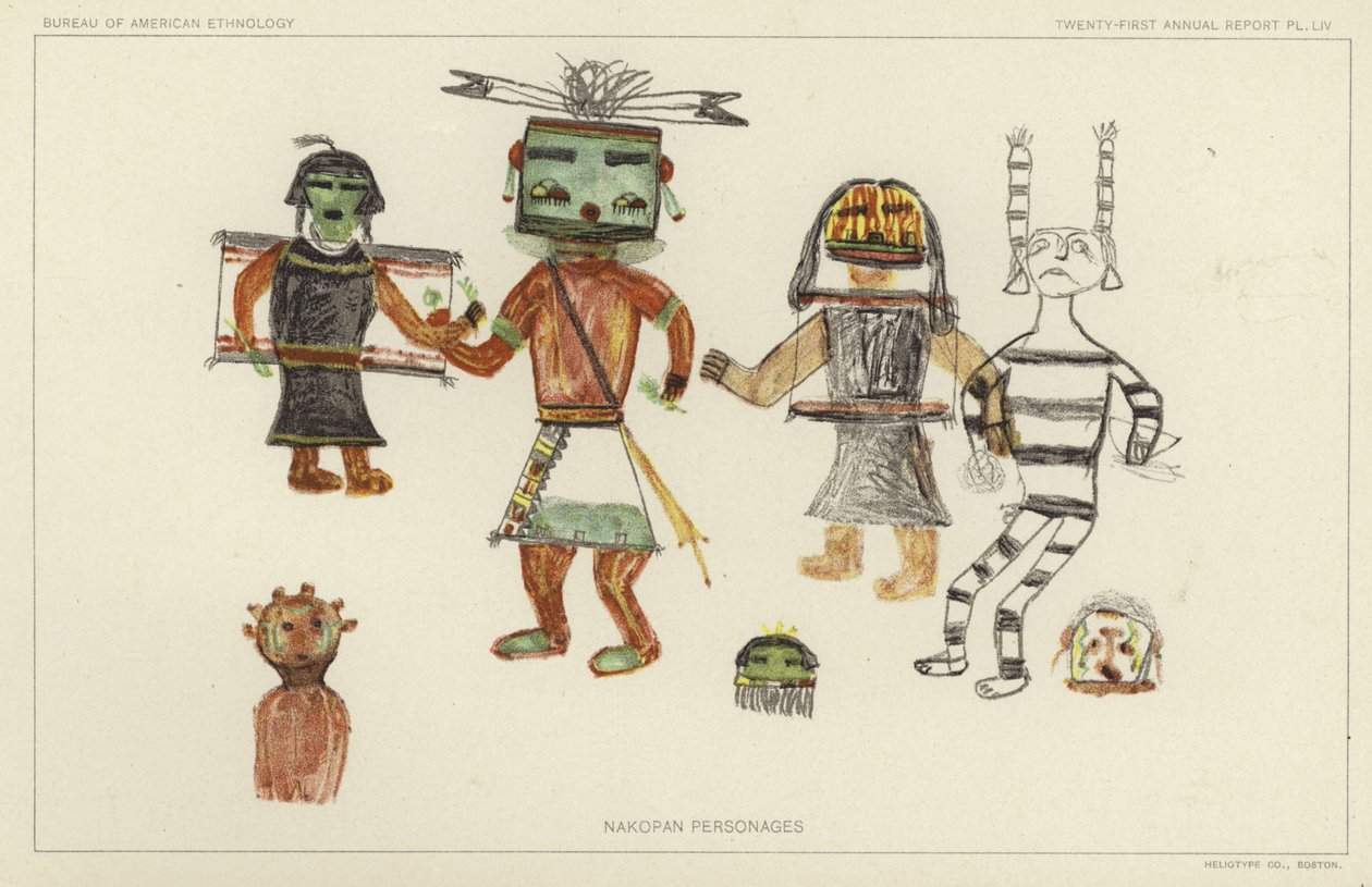 Personagens de Nakopan (litografia a cores) de American School