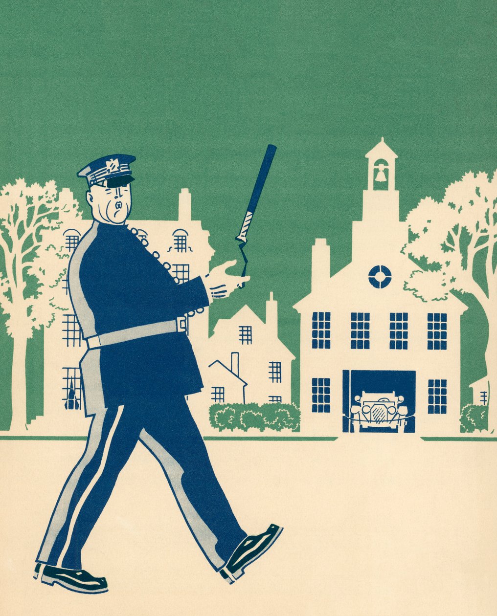 Policial de bairro em sua batida de American School