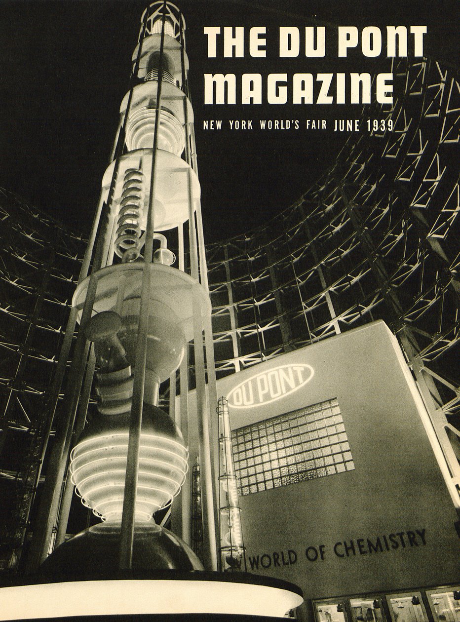 Feira Mundial de Nova York, capa da revista DuPont, junho de 1939 de American School