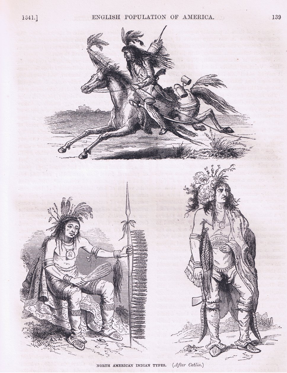 Tipos indianos norte-americanos (1640s), ilustração da história de Cassells do bar dos Estados Unidos. por Petter & Galpin c.1890 de American School