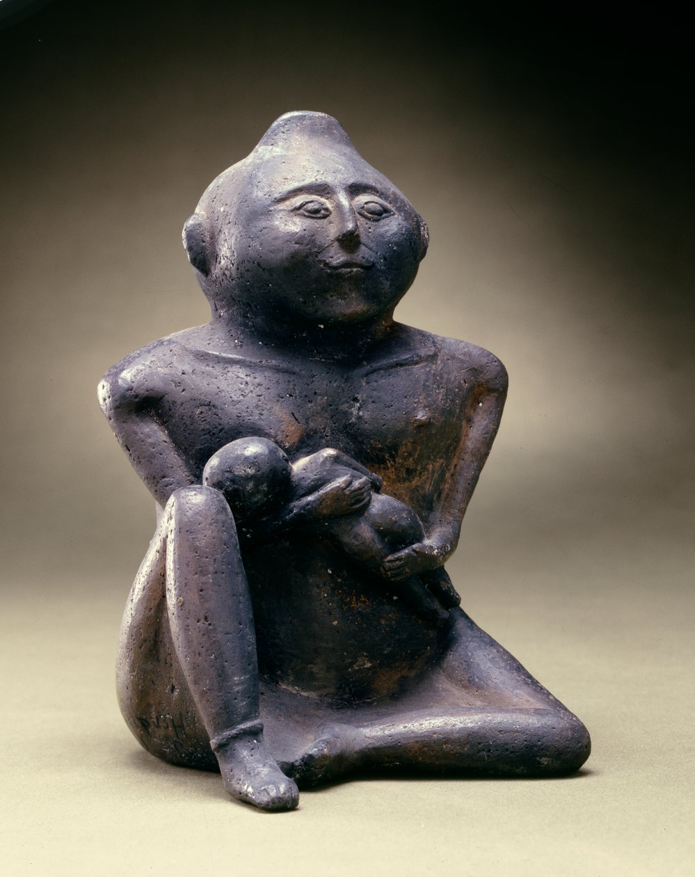 Frasco de efígie-mãe-de-amamentação, Cultura Cahokia, Período Mississipiano, 1200-1400 (cerâmica) de American School