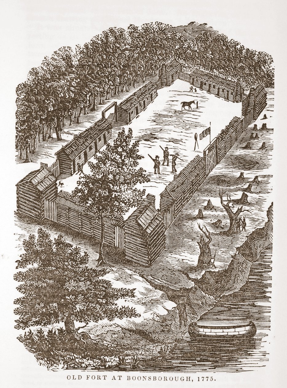 Forte Velho em Boonsborough, 1775 de American School
