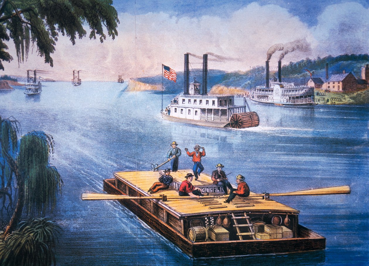 No Mississippi, c.1866 (cor litho) de American School