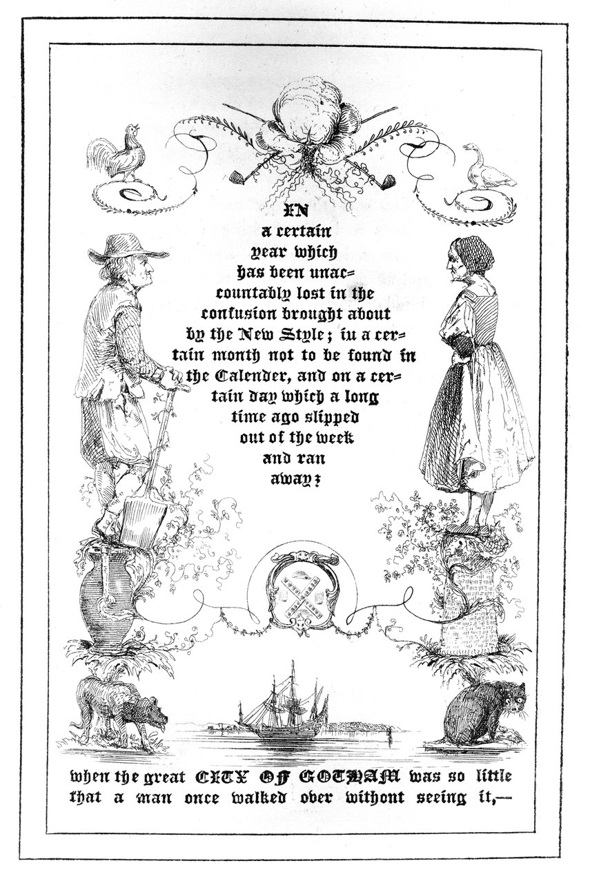 Abertura de página da velha sem nome, de um presente de Natal da fada terra, 1838 de American School