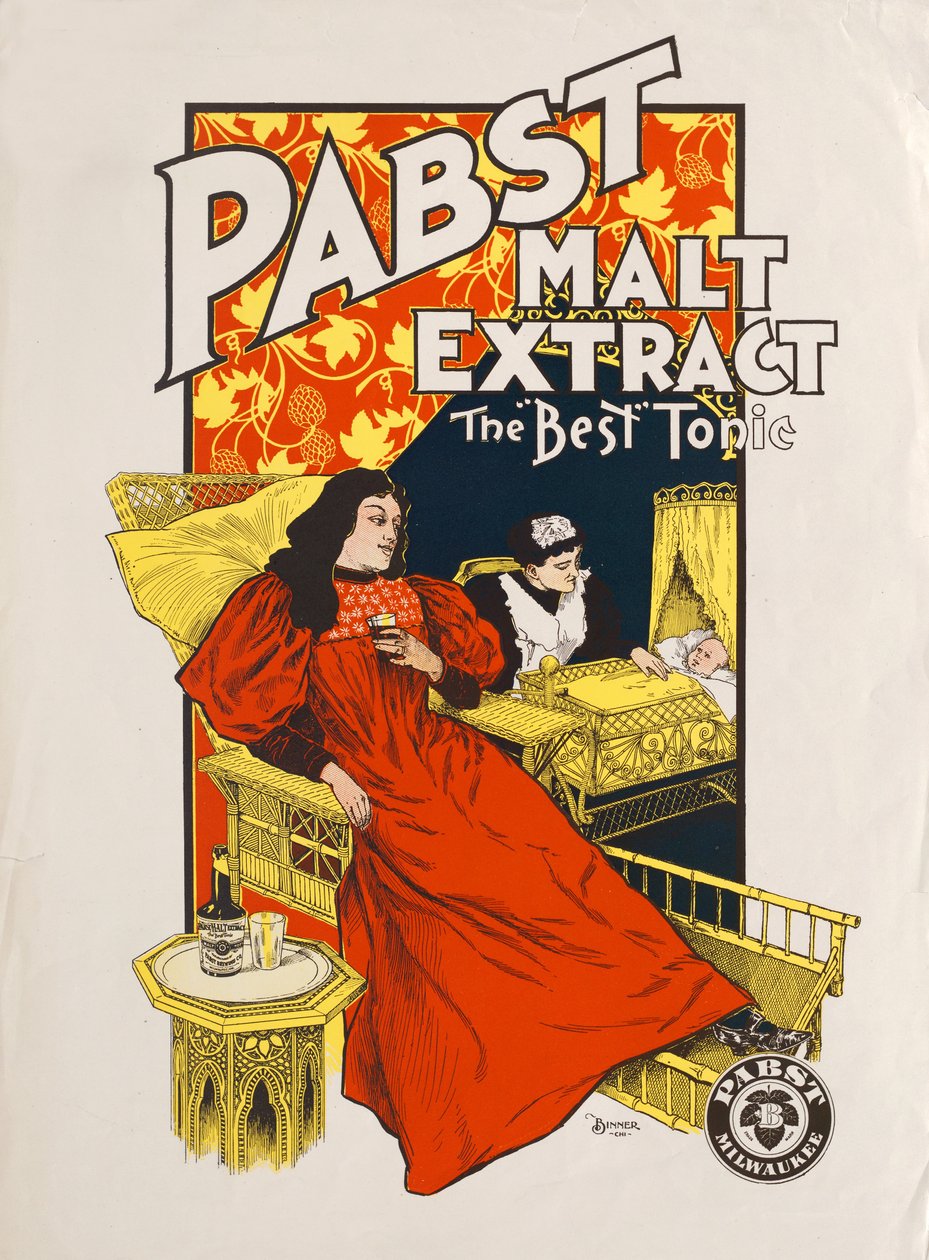 Pabst Malt Extract, o "Melhor" Tônico, Pabst, Milwaukee, c.1880s-1890s de American School
